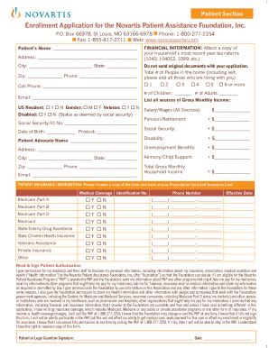 novartis patient assistance application form